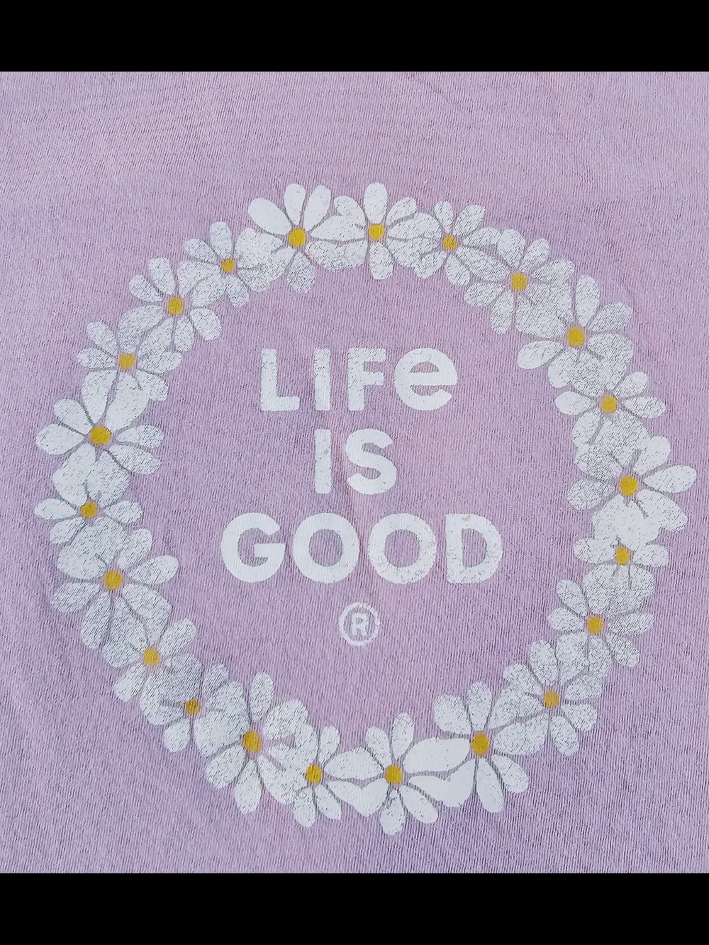 Life is Good Daisy Wreath Tee - Lavender